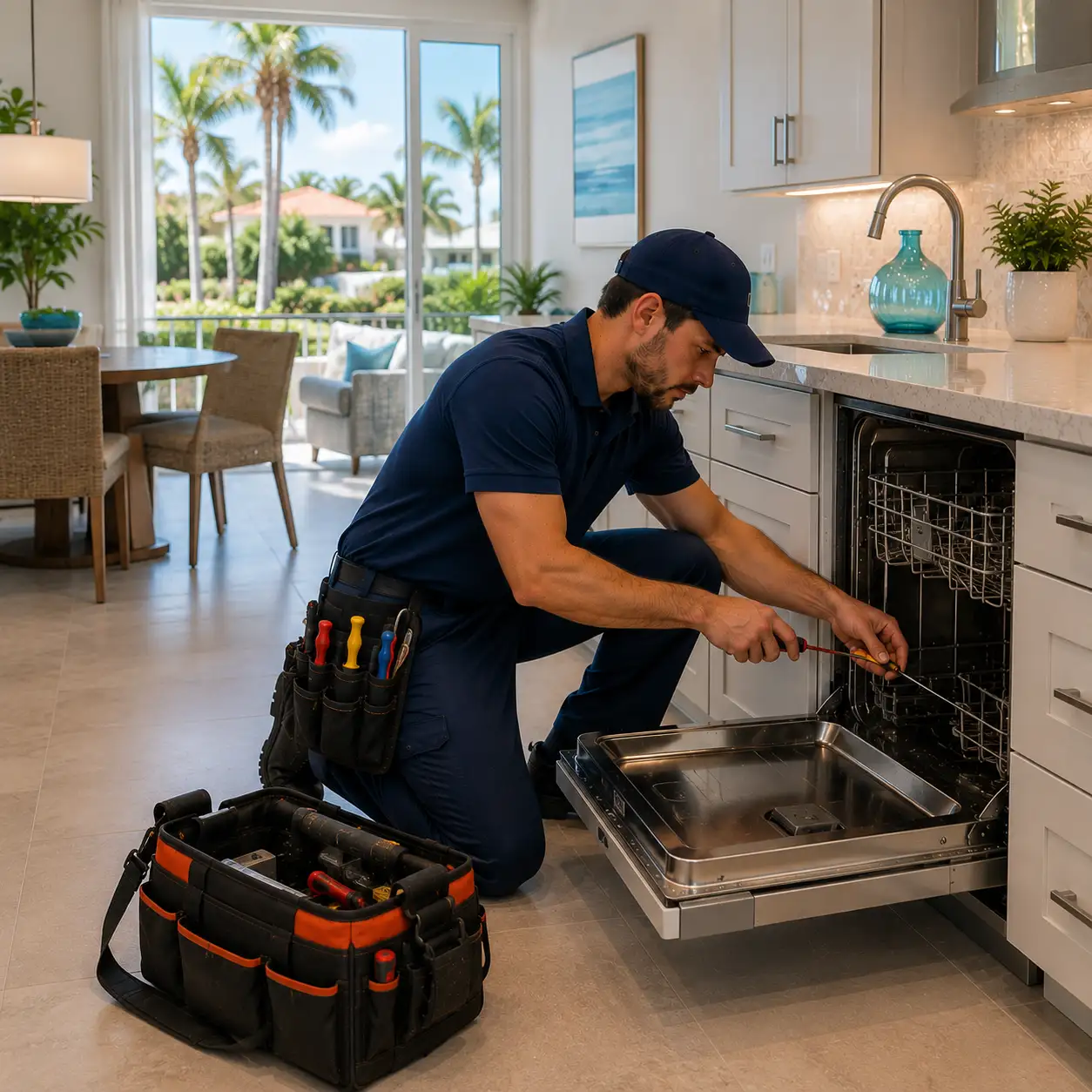Appliance repair technician working in Gulf Gate Sarasota