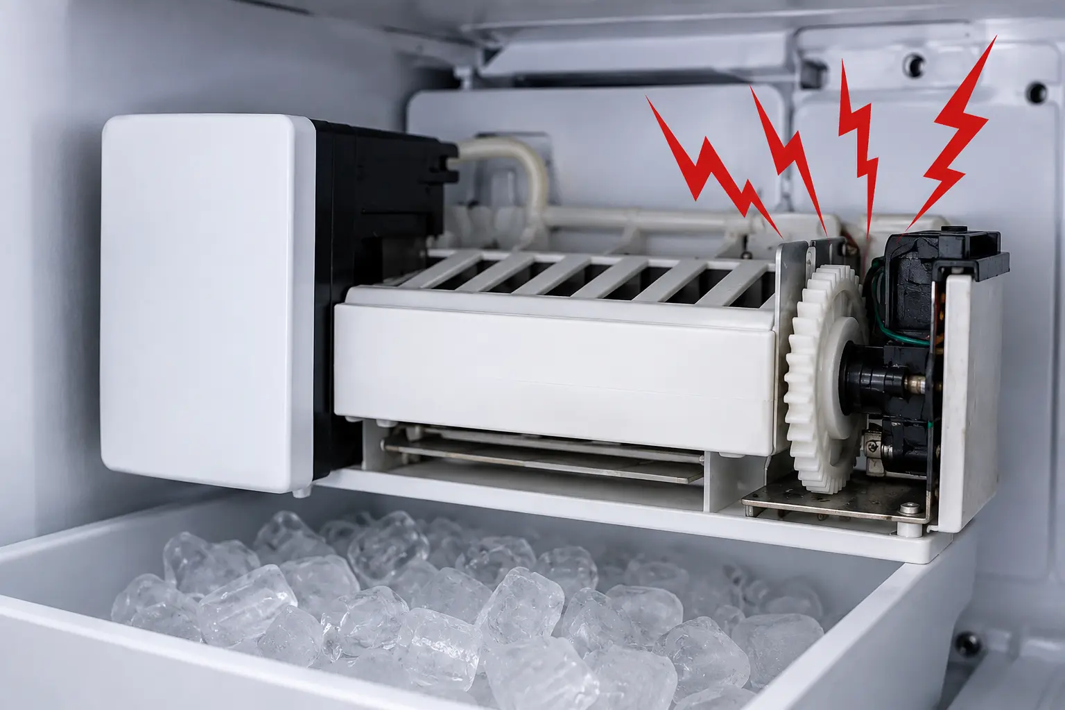 Loud grinding noise from ice maker