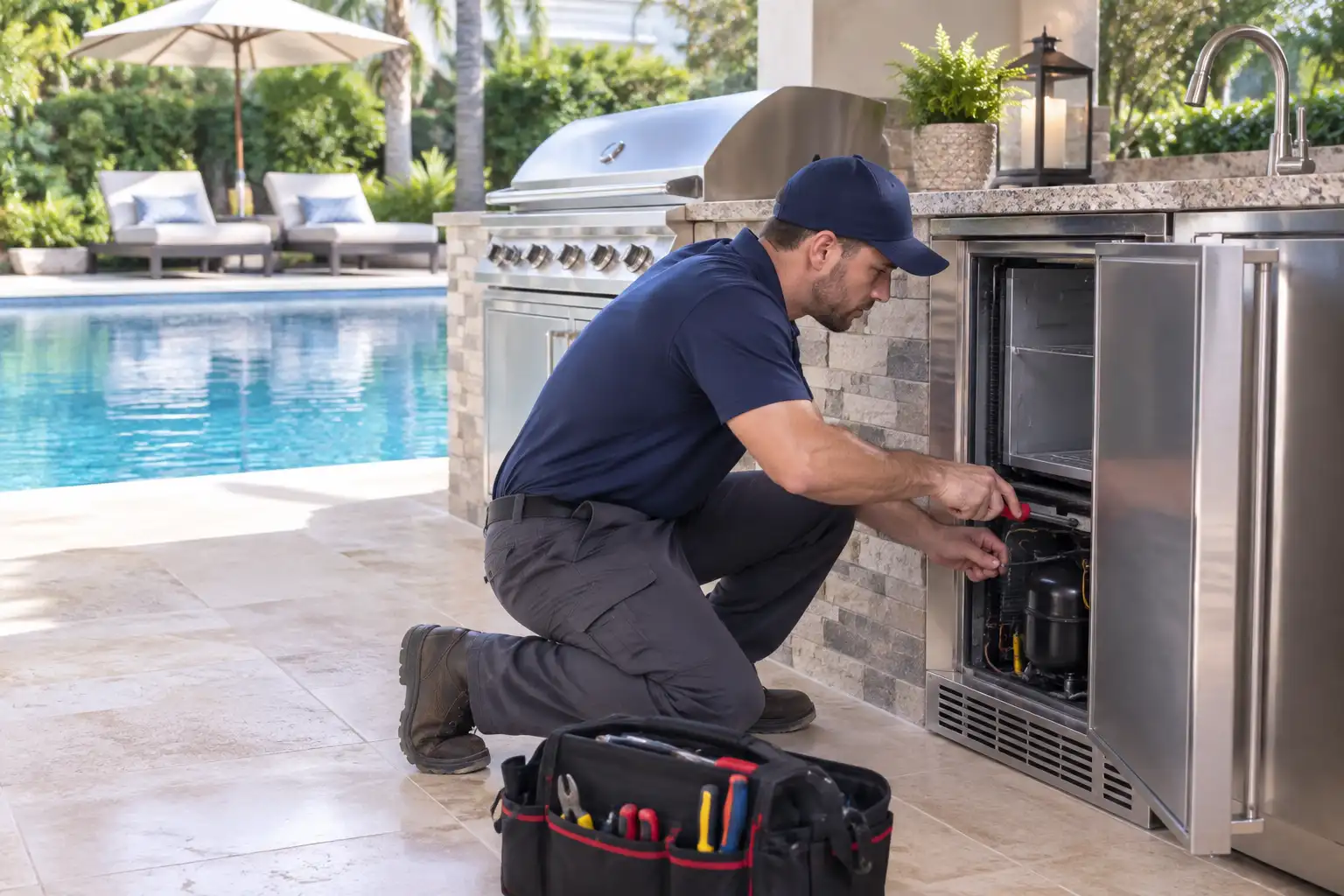 Outdoor kitchen and pool area appliance repair Bee Ridge