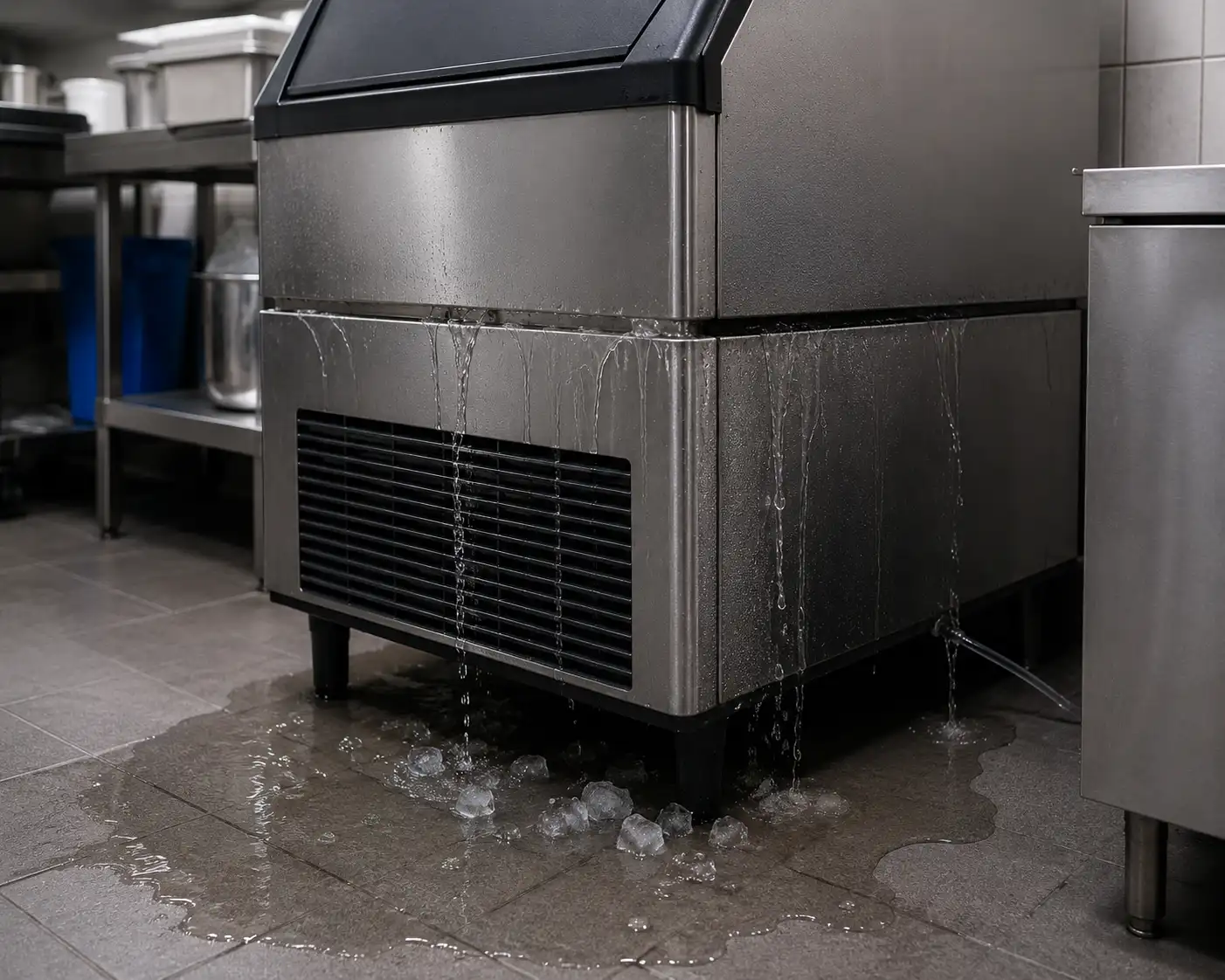 Commercial ice machine leaking water