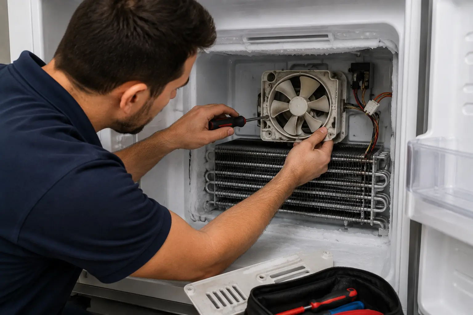 Freezer evaporator fan noise repair Sarasota