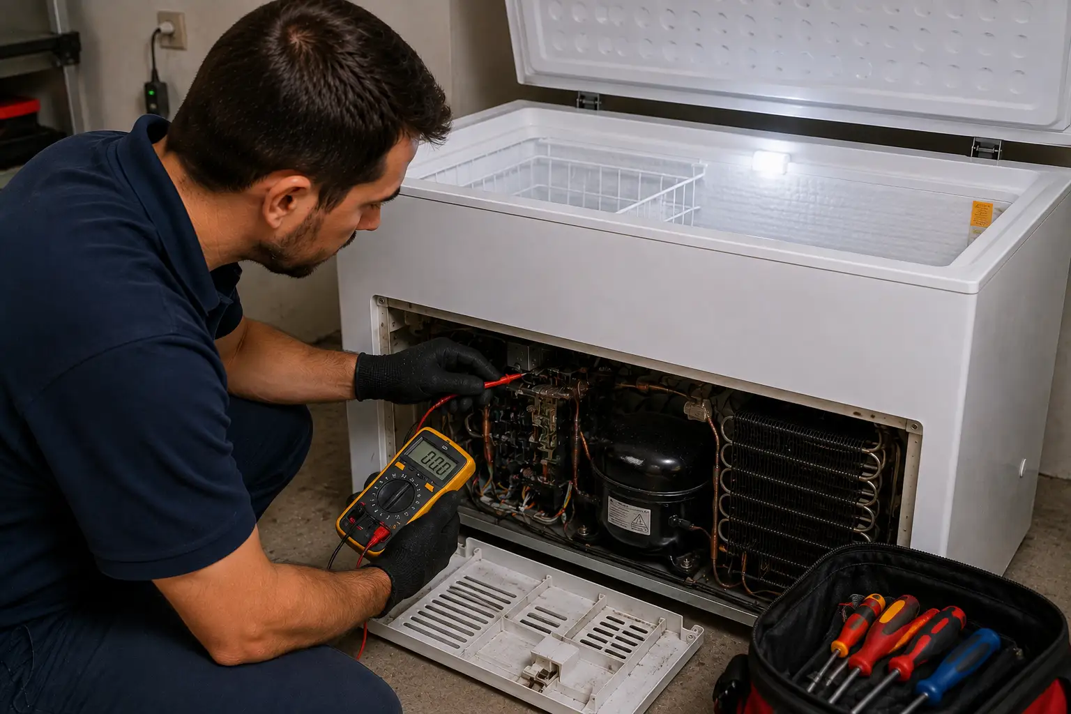 Freezer stopped working after power outage repair Sarasota