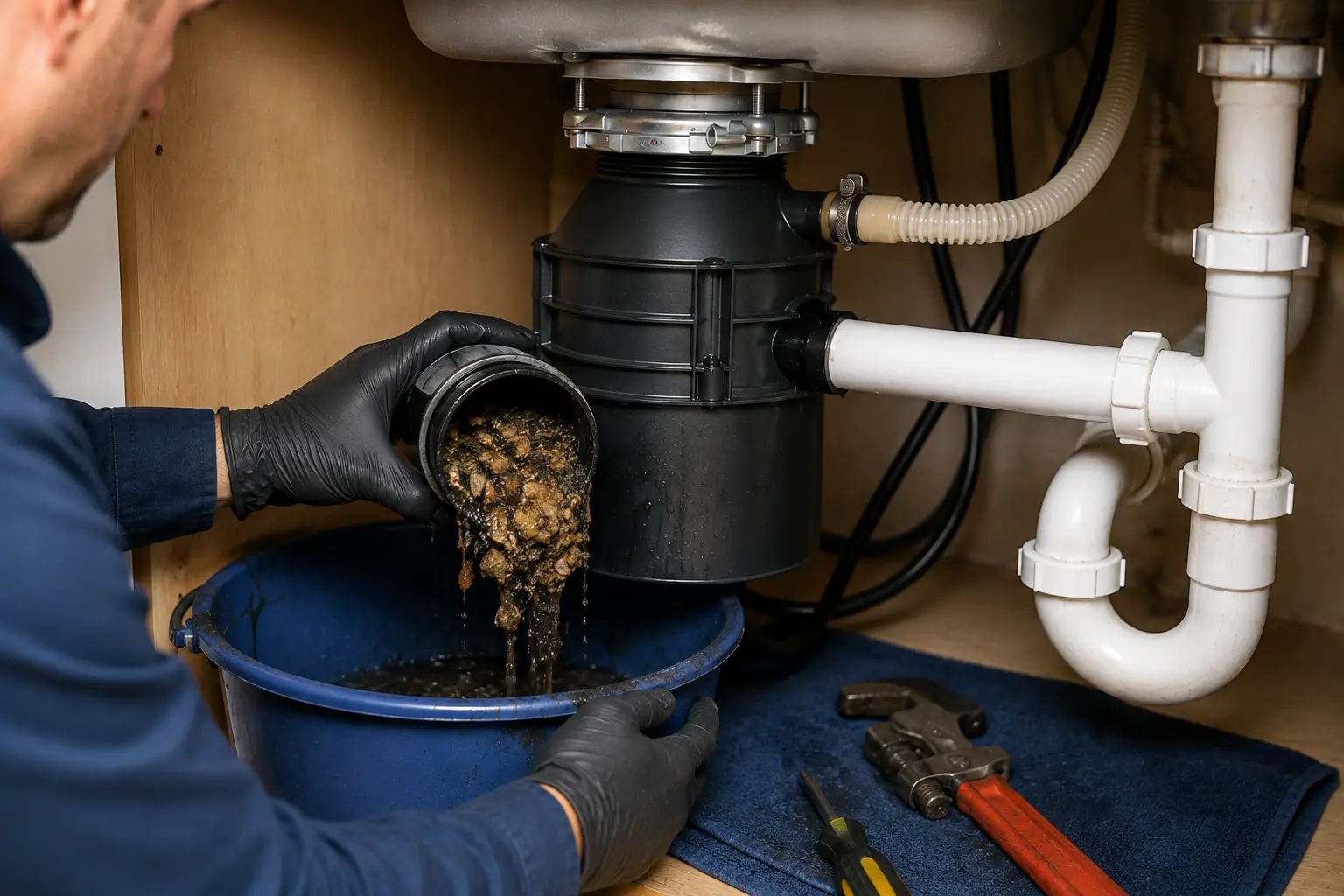 Garbage disposal clogged backed up repair Sarasota