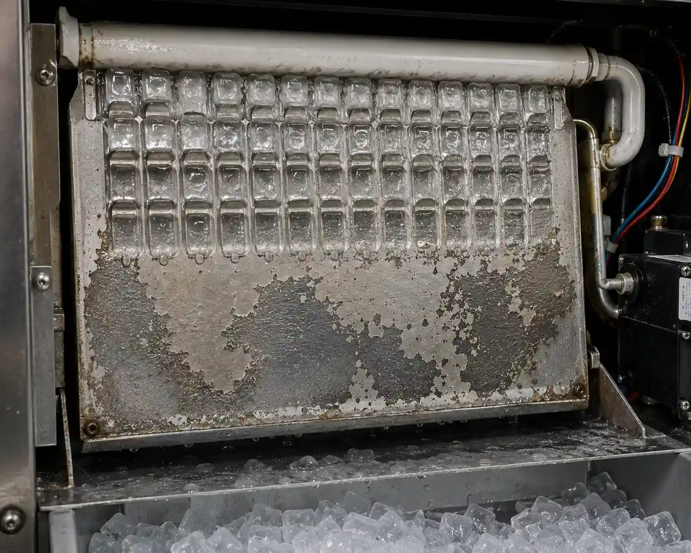 Ice machine evaporator plate wear