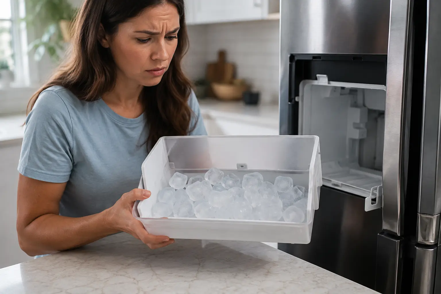 Reduced ice output during peak season