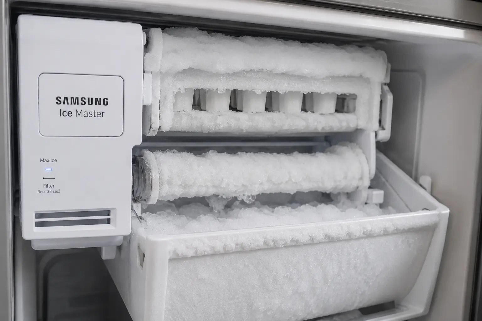 Samsung ice maker freezing over