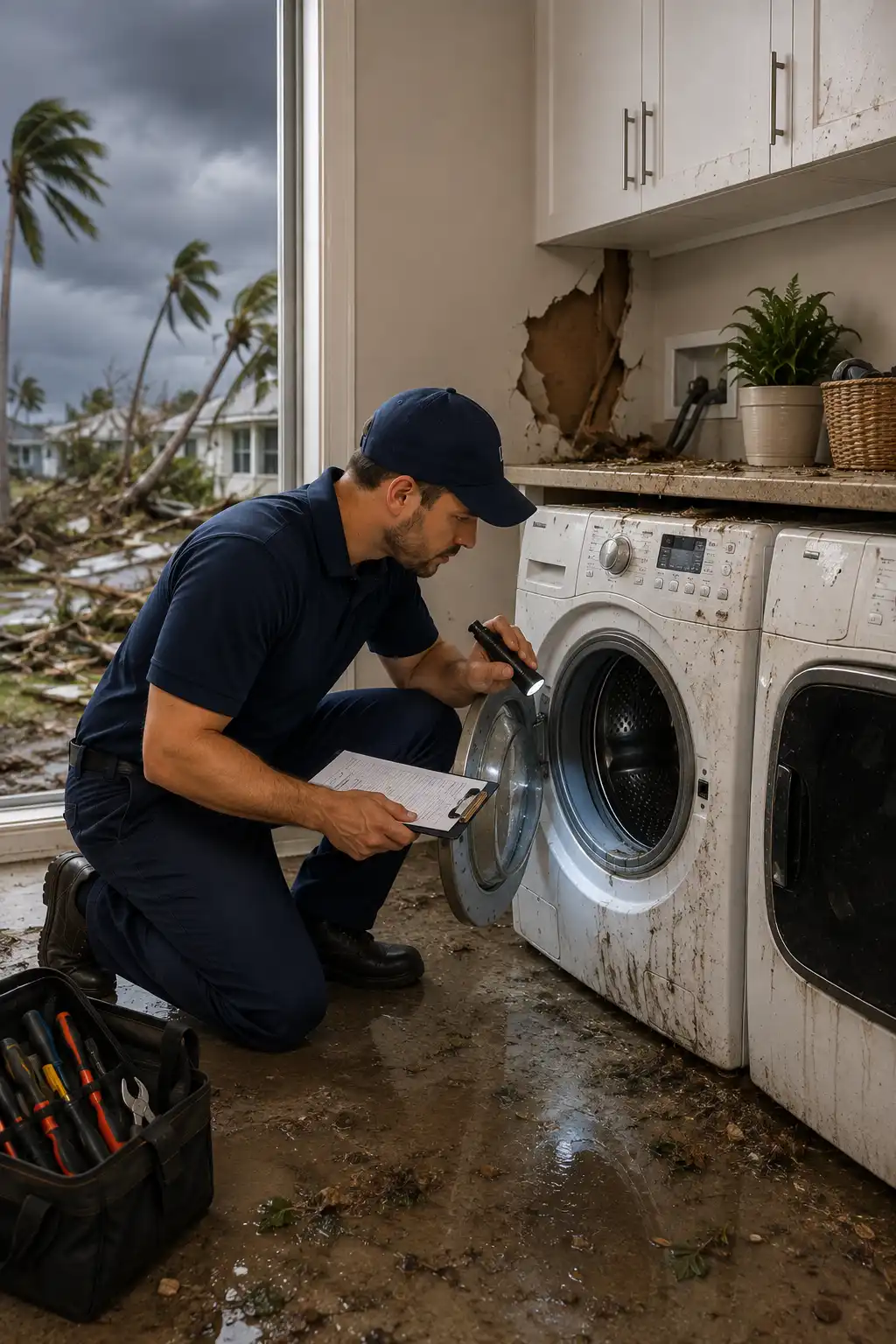 Storm damaged appliance inspection Sarasota Florida