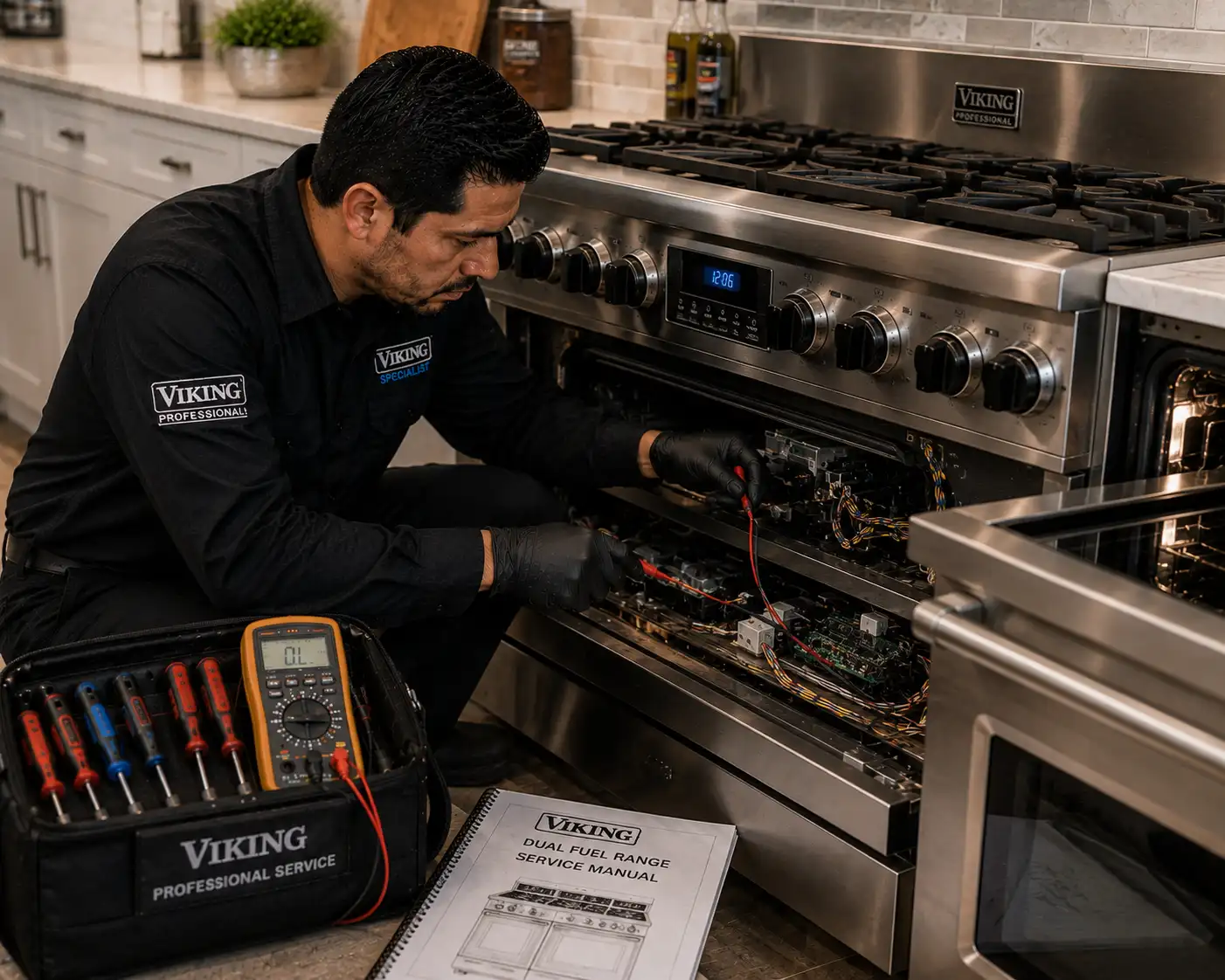 Viking dual fuel range repair