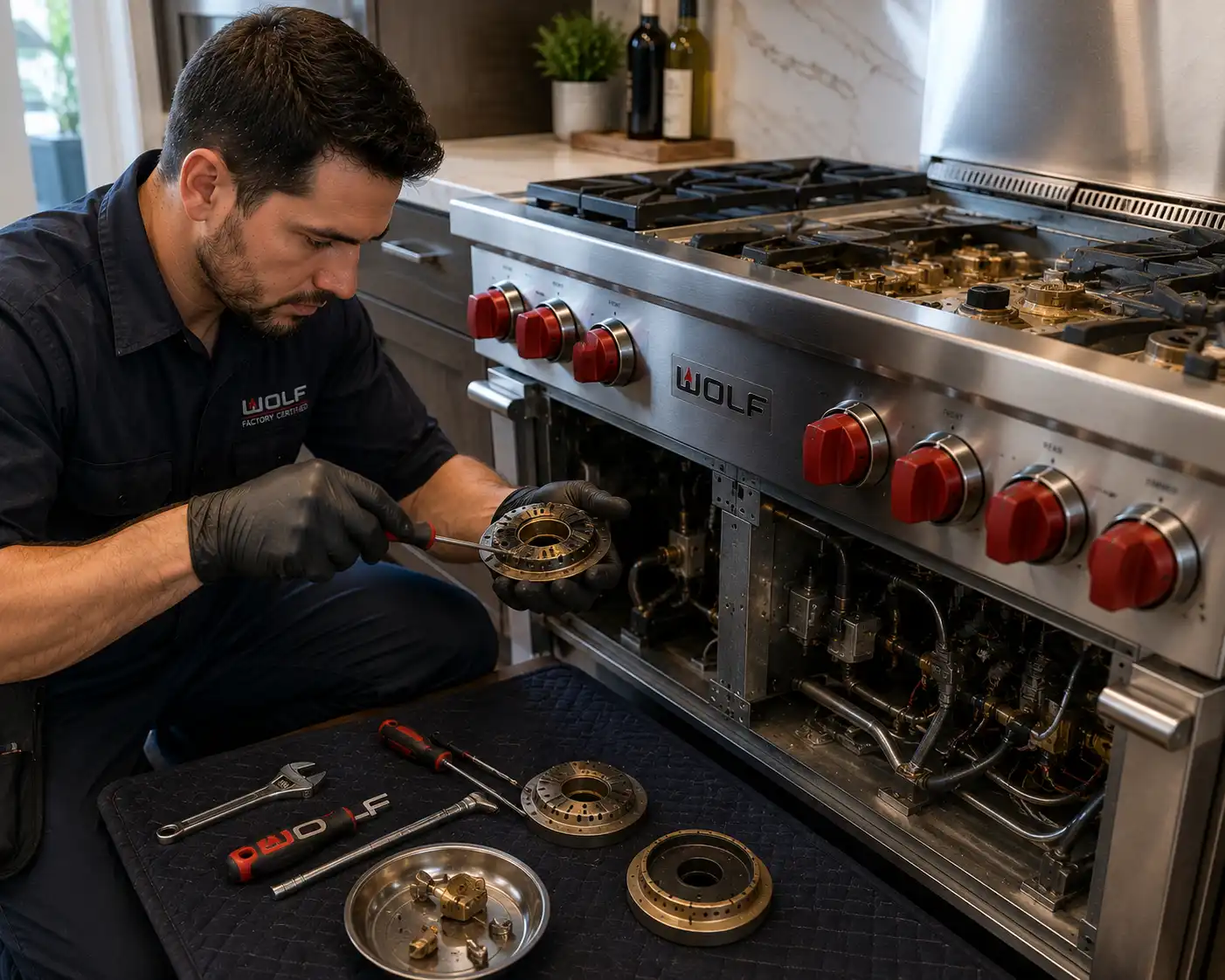Wolf gas range repair