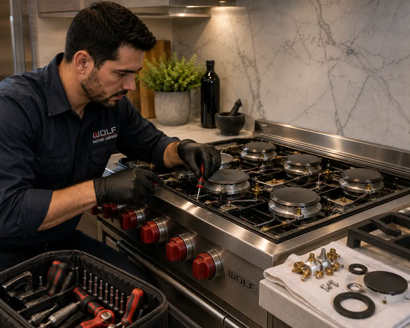 Wolf sealed burner rangetop repair