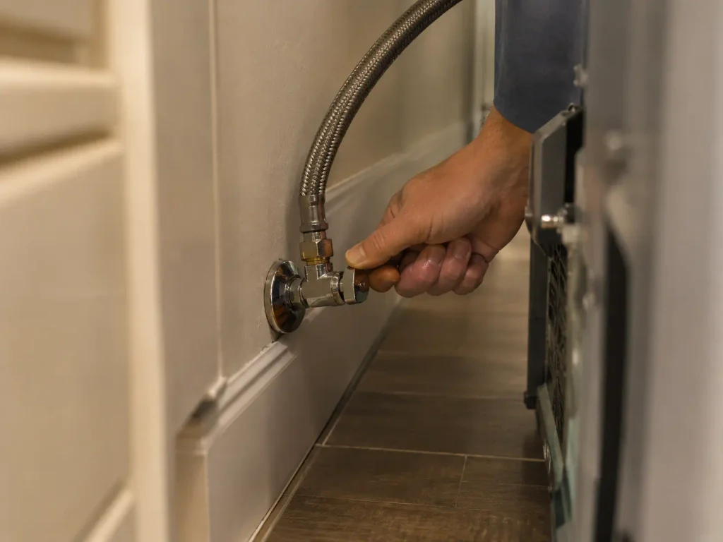 Shutting off refrigerator ice maker water supply before leaving Sarasota home for the season