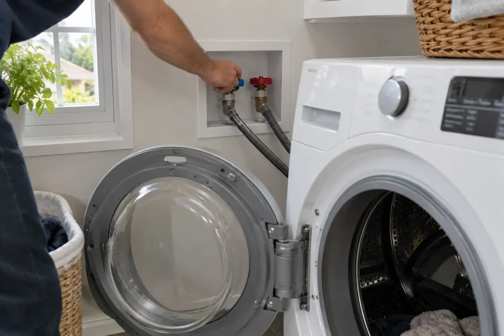 Shutting off washer water supply before hurricane Sarasota